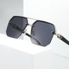 Vintage Sunglasses For Men Driving Half Frame Sun Glasses Anti-Reflective Uv400 Luxury Sunglasses
