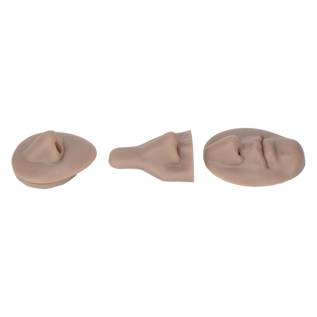 Silicone Nose Model Set Simulation 3D Soft Practice Nose Model for Nose Suture Teaching Exercise Dark Skin Color