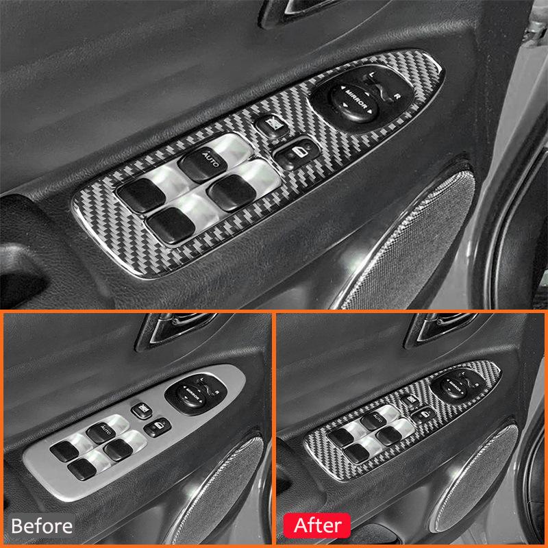 Для LEXUS IS 1999-2005 Панель управления переключателем стеклоподъемника из углеволокна, рамка кнопки регулировки, наклейка для внутренней отделки