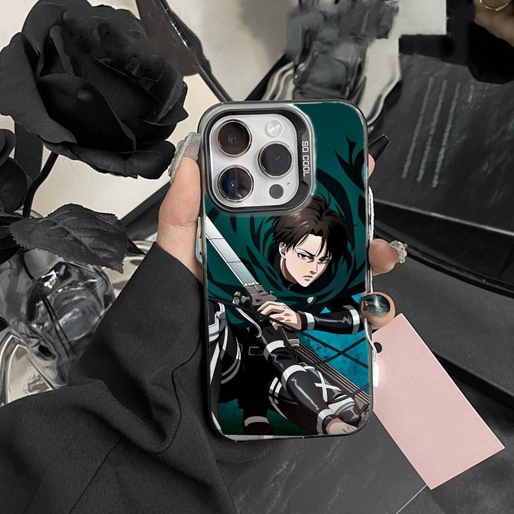 Чехол для телефона Attack On Titan Леви Аккерман Для IPhone 16 17 15 14 12 13 Pro Max Черный Цвет Ударопрочный Чехол