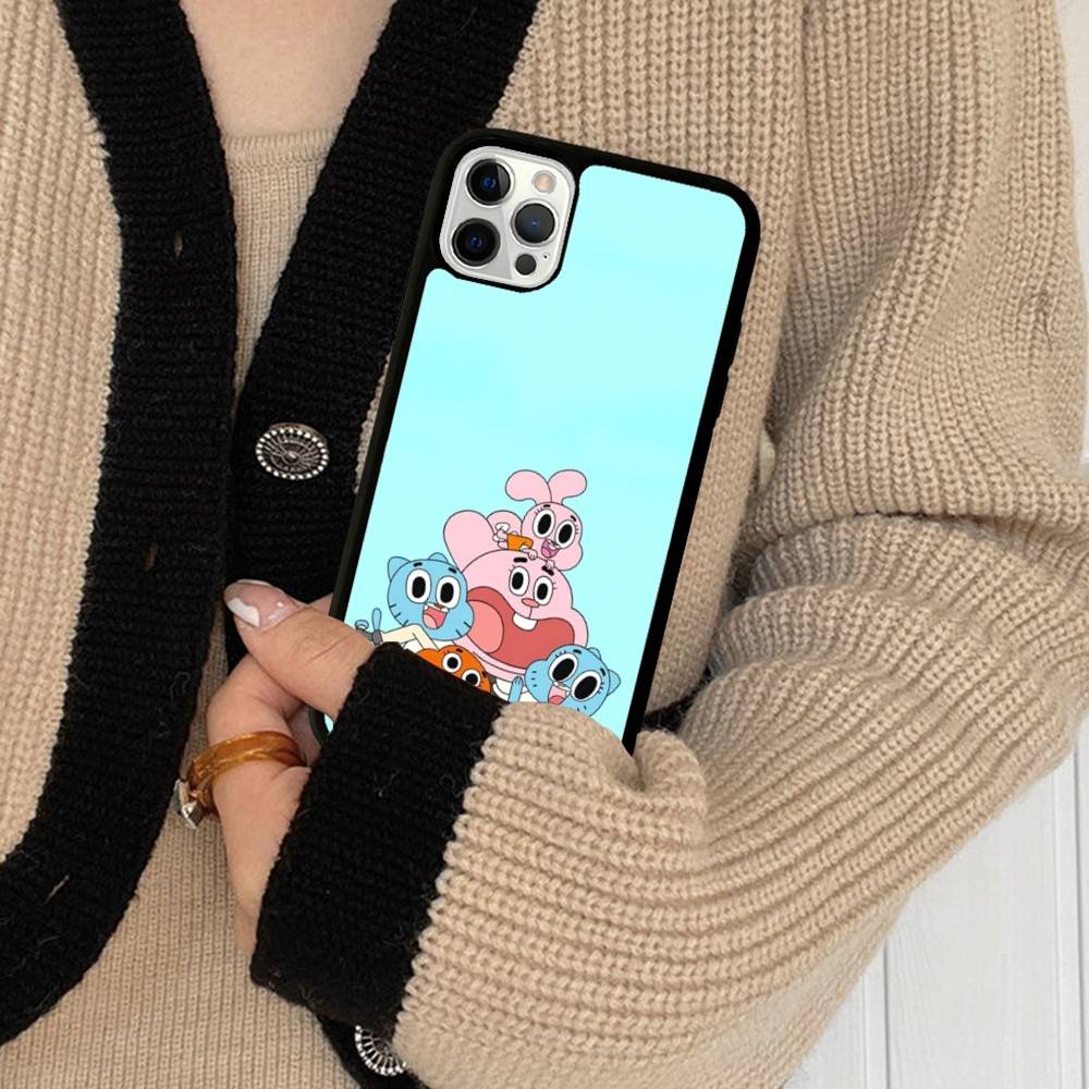 Чехол для телефона Gumball Anime A-Amazing World для iPhone 17 16 15 14 13 Pro 12 11 Pro Max, Жесткий PC+TPU, Задняя крышка
