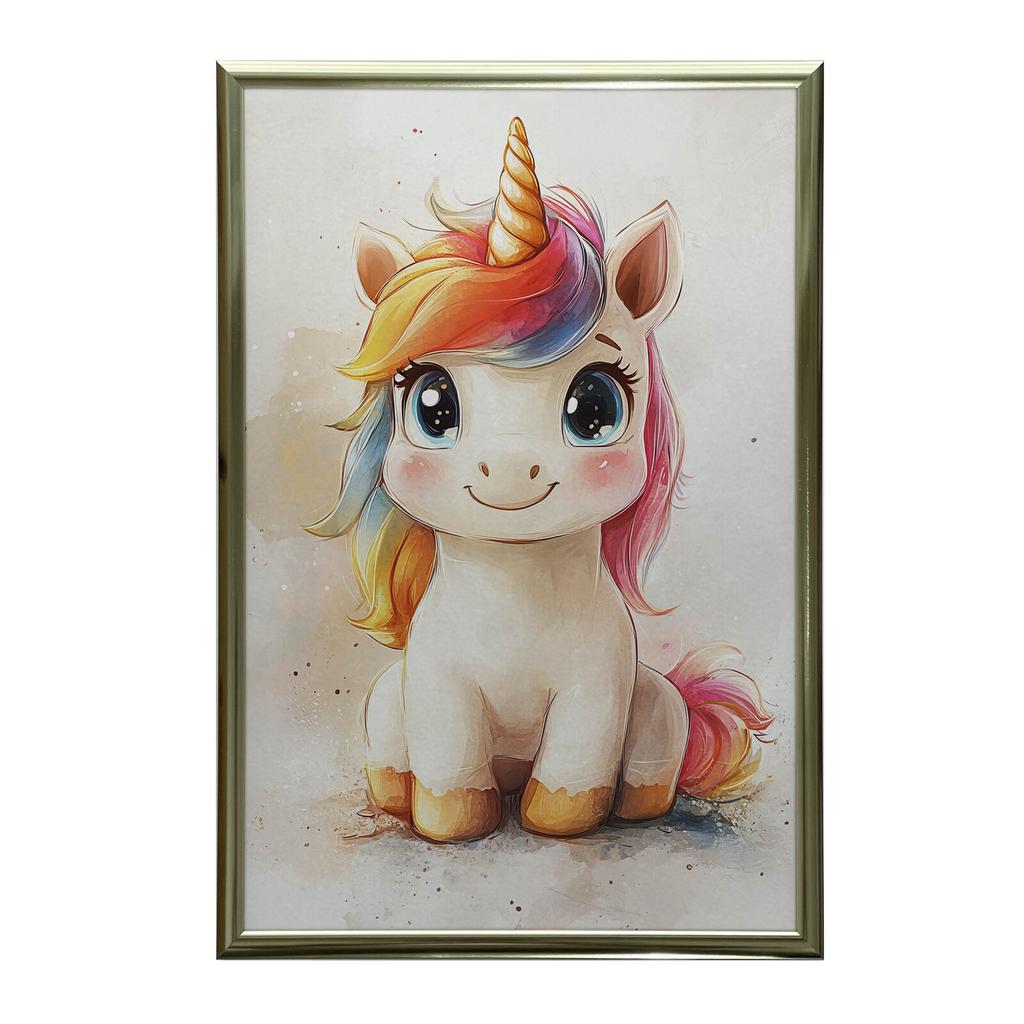 Uroczy Jednorożec W Bajkowym Stylu Uroczy Jednorożec W Bajkowym Stylu, 50X70 Cm, Bez Ramy, Papier Matowy 230 Gsm