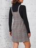 Европейское и американское женское клетчатое платье-комбинезон на молнии и с карманами - Мода весна/осень