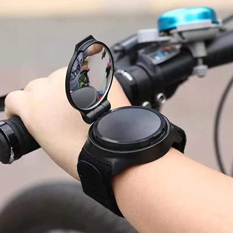 Motorcycle Rearview Mirror Wristband Bicycle Rear View Mirrors Arm Back Mirror Wrist Strap Bicycle 360 Wrist Reflector Mirror