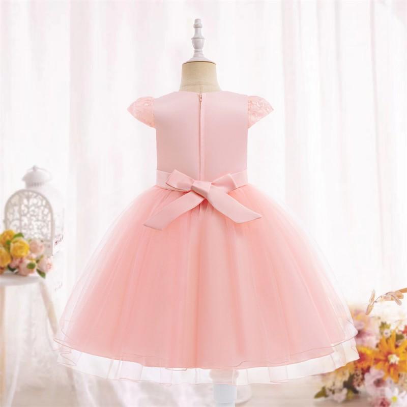 Baby Girls Princess Dress Wedding Piano Performance Party Gown Cotton Blend Formal Wear