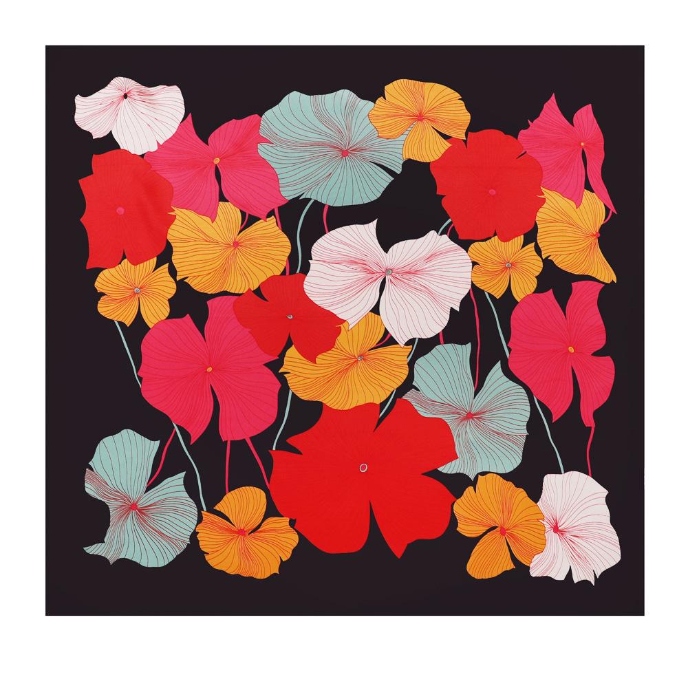 90 см атласная повязка на голову с принтом квадратный шарф женский темпераментный шелковый шарф шаль модный шелковый шарф