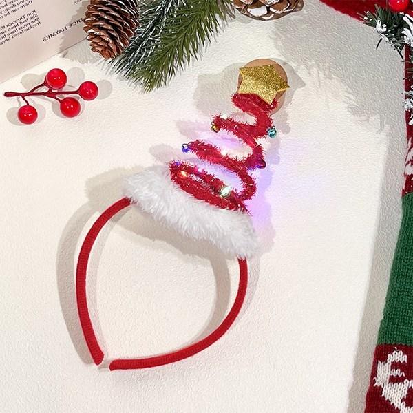 Christmas Santa Rudolph Headband Christmas Party Supplies Home Party 6 Pieces, F Set