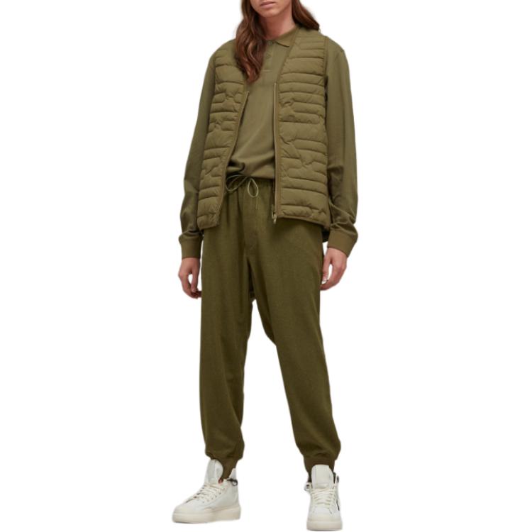 Y-3 FW22 Однотонные спортивные брюки с манжетами и завязками, мужские низы, зеленые HT4475