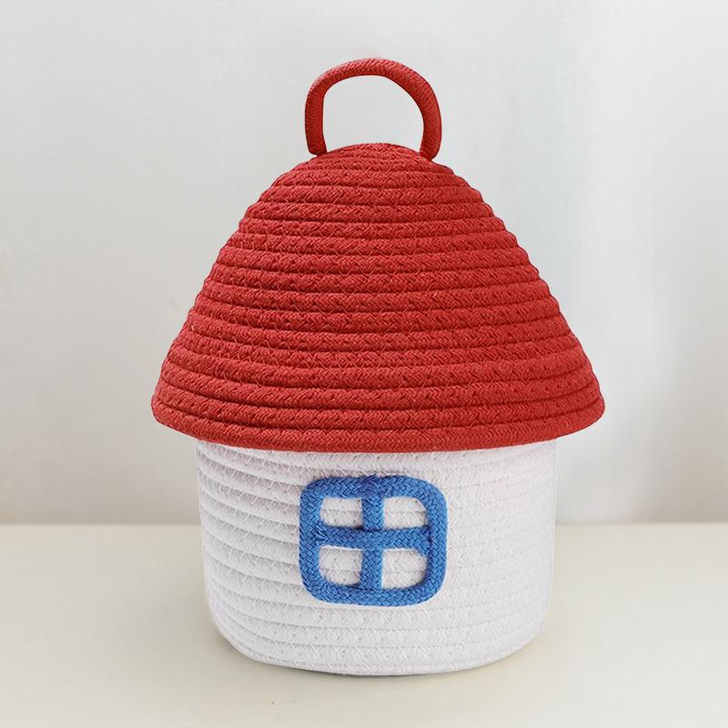 1 шт. Маленькие контейнеры для дома INS с крышкой Домашнее хранение Плетеные корзины из хлопковой веревки Богема 5 стилей
