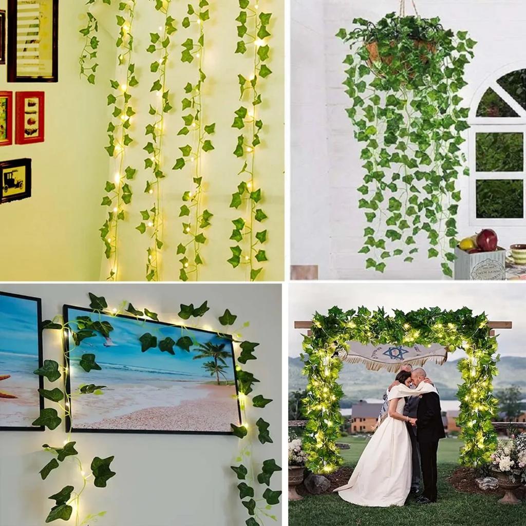 Новые 20/50/100 светодиодных гирлянд на батарейках в виде плюща, водонепроницаемые солнечные рождественские гирлянды для сада, свадьбы, вечеринки, украшения для дома и улицы
