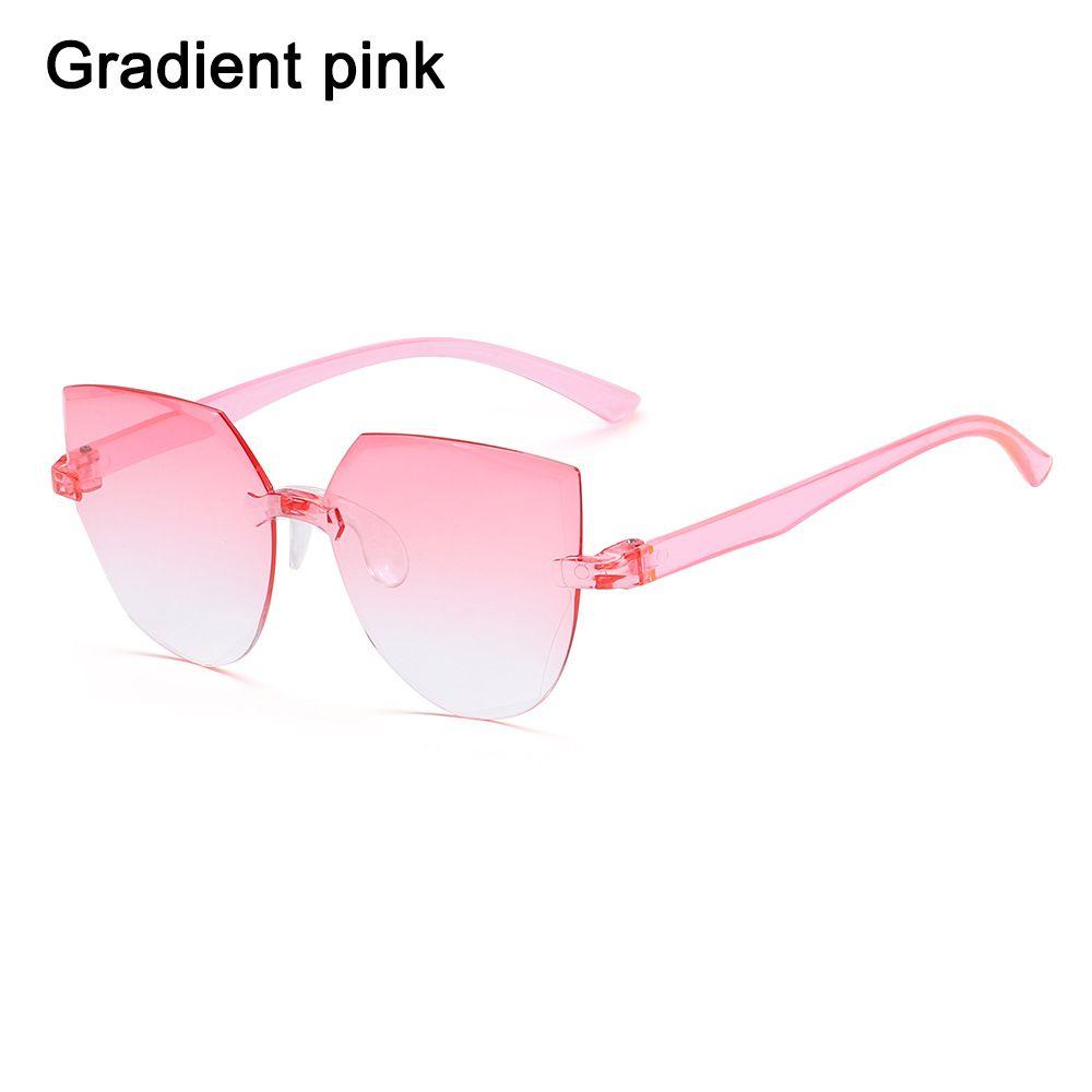 Cat Eye Sunglasses Rimless Sun Glasses For Women Trendy Transparent Candy Color Eyewear Fashion Party Costume Accessories