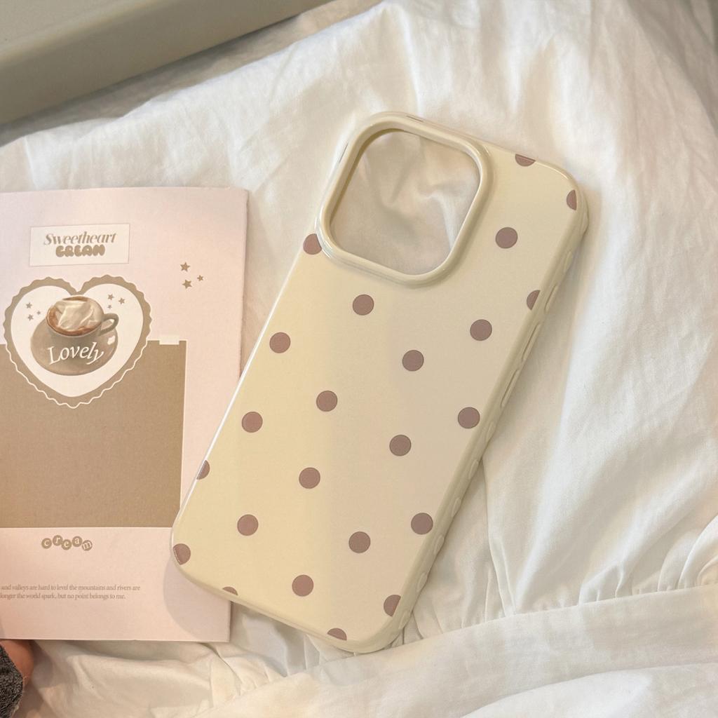 Retro Ins Style Full Screen Polka Dots for Apple 16 Mobile Phone Case for IPhone17pro Max All-inclusive 14 Soft Cases 13