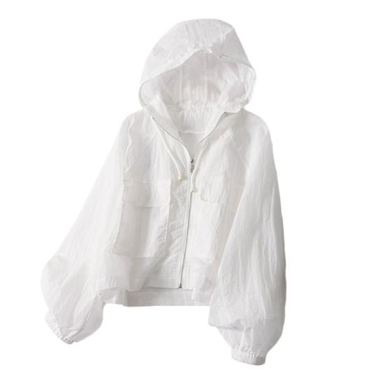 Women's Sun Protection Cropped Jackets Zip Up Athletic Workout Hoodie Coat Long Sleeve Sunscreen Clothing for Running Hiking Cycling Travel