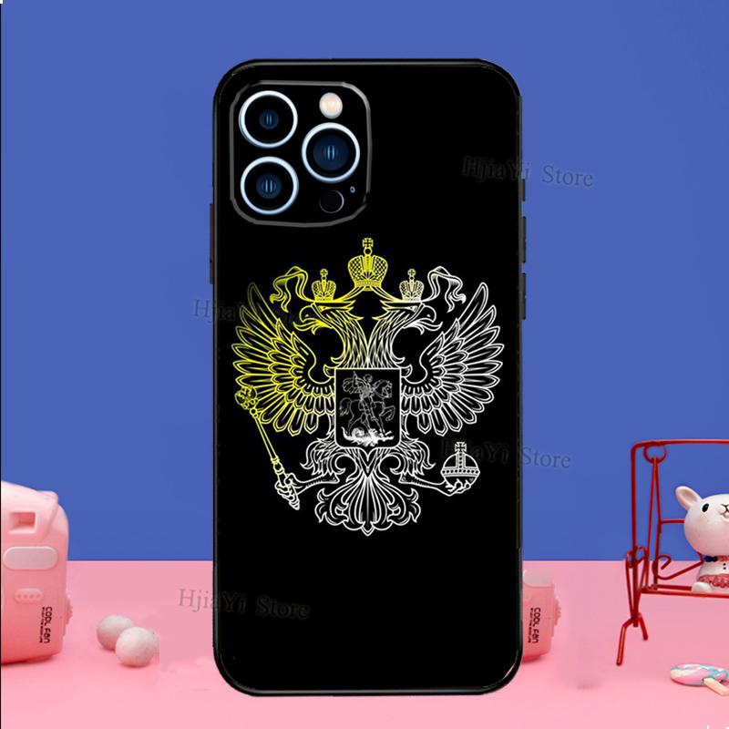 Россия Русский Герб Чехол для Телефона Для iPhone 16 15 11 12 13 14 Pro Max Mini X XS XR Plus SE2 Funda Coque Capa Cover