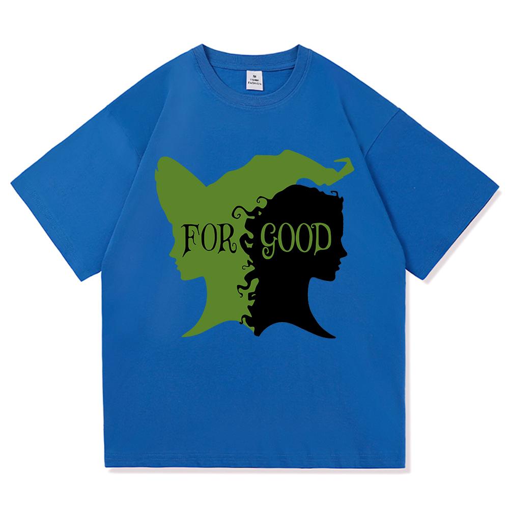 Злая Перемена к Лучшему Футболка Горячая Мода Мужская Харадзюку Эстетика Эльфаба Глинда Футболка Унисекс Высококачественные Хлопковые Футболки