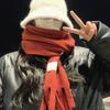 Christmas Festive Red Scarf Women's Winter Knitted Warm Scarf Student Thickened Senior Sense New Gift
