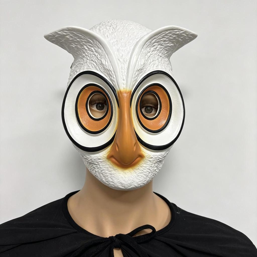 Animal headgear, owl latex mask