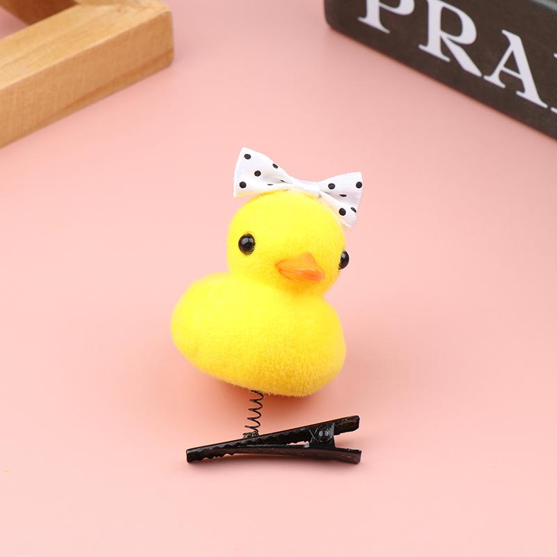 1 шт., детская заколка для волос с бантом в виде маленькой желтой утки, плюшевая заколка для волос в виде утконоса, забавный стиль, головной убор