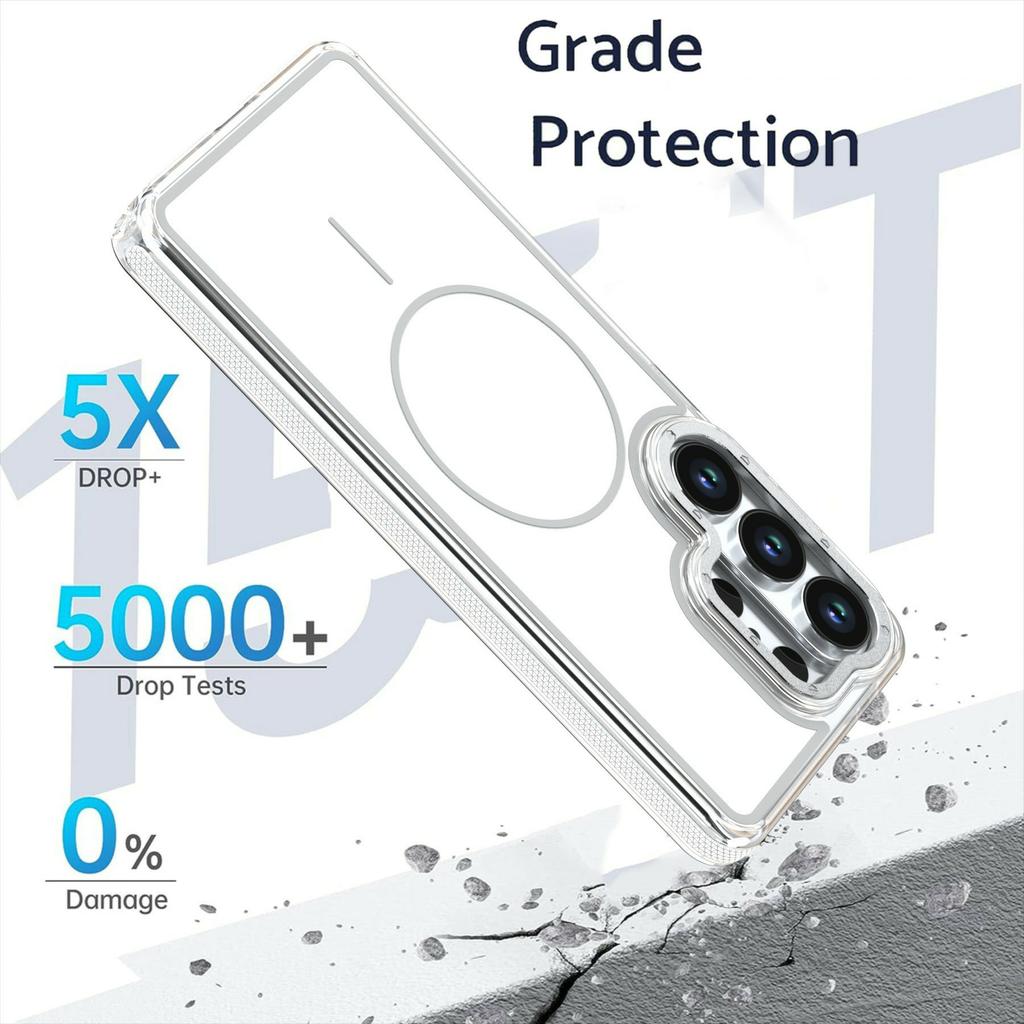 For Samsung Galaxy S26 Ultra Magnetic Case Dual Color Shockproof TPU PC Phone Cover