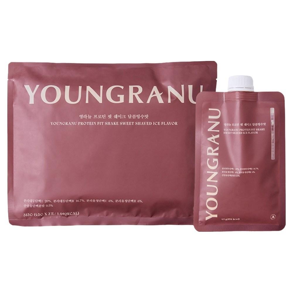 Youngranu Протеиновый Фит Шейк Сладкий Бинсу Чан Ён-ран Шейк Youngranu 1 шт. 315 г Ингредиенты: может быть изменено по | 1 шт. 315 г