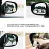Universal 2PCS Wide Angle Convex Rear Side View Blind Spot Mirror 360° for Car