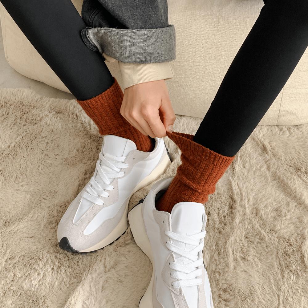 1 Pair Thicker Warm Thermal Crew Socks Comfortable Wool Socks Fashion Knitting Socks Women Girls