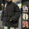 Winter Couple Cotton Clothes Double-sided Cotton-padded Clothes High Street Trend Loose and Versatile Thickened Warm Stand-up Collar Winter Coat