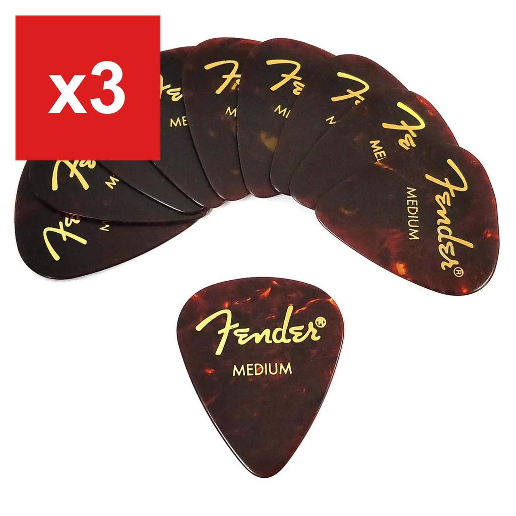 Fender Teardrop Guitar Picks, Medium, Shell (10 Pack)