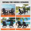 Adirondack Chair Plastic Set of 2 All-Weather Folding Fire Pit Black