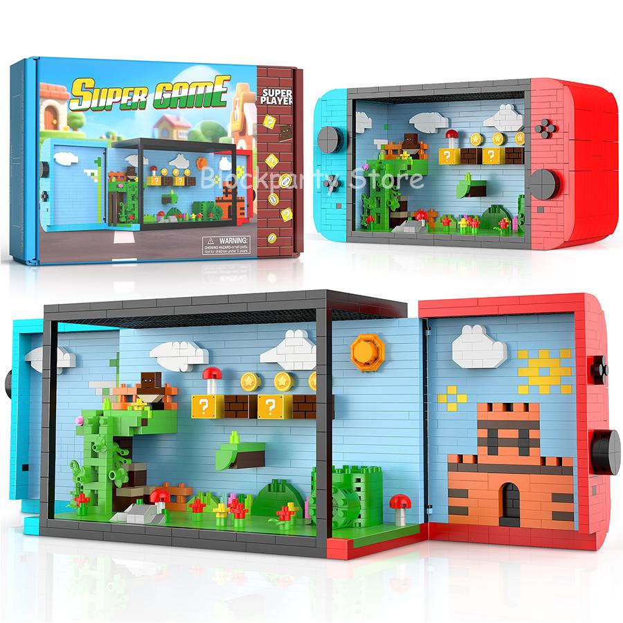 Нетоксичные 1528 деталей Игровая машина Super Mario Мелкие строительные блоки 3D-пазлы Мультяшные детские игрушки DIY Рождественские подарки