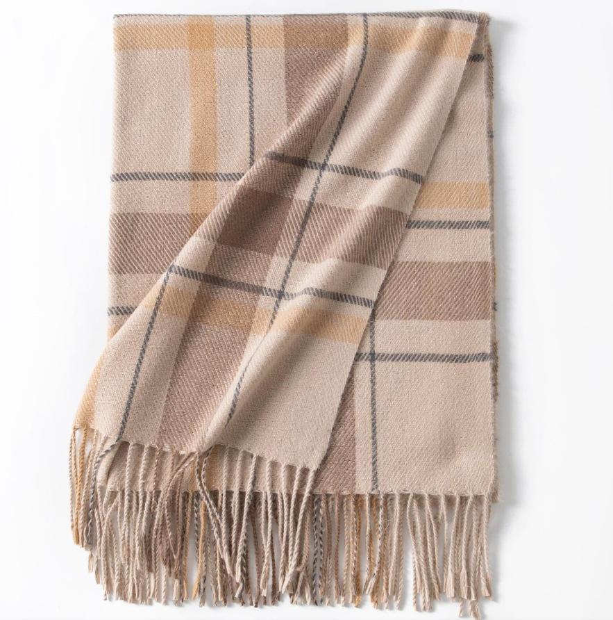 British Style Scarf Women's Winter High End New Autumn and Winter Thickening Versatile Atmosphere Warm Scarf