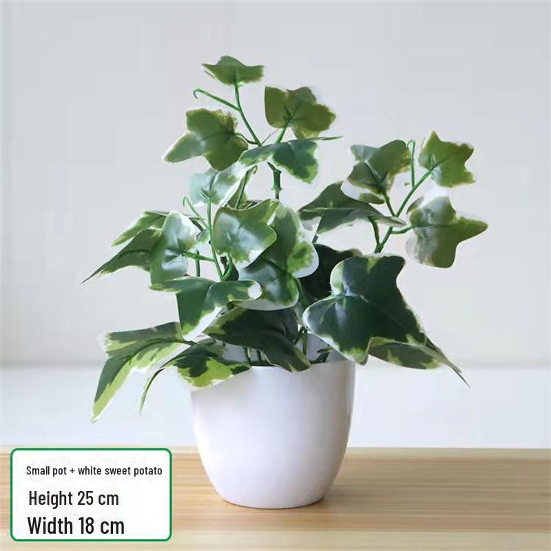 Декоративный набор небольших искусственных цветов в горшках для декора дома и гостиной