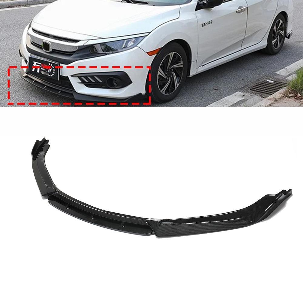 Совместимый комплект переднего бампера для Honda Civic Sedan 2016-2018: Углепластик, 4-компонентные детали для модификации кузова