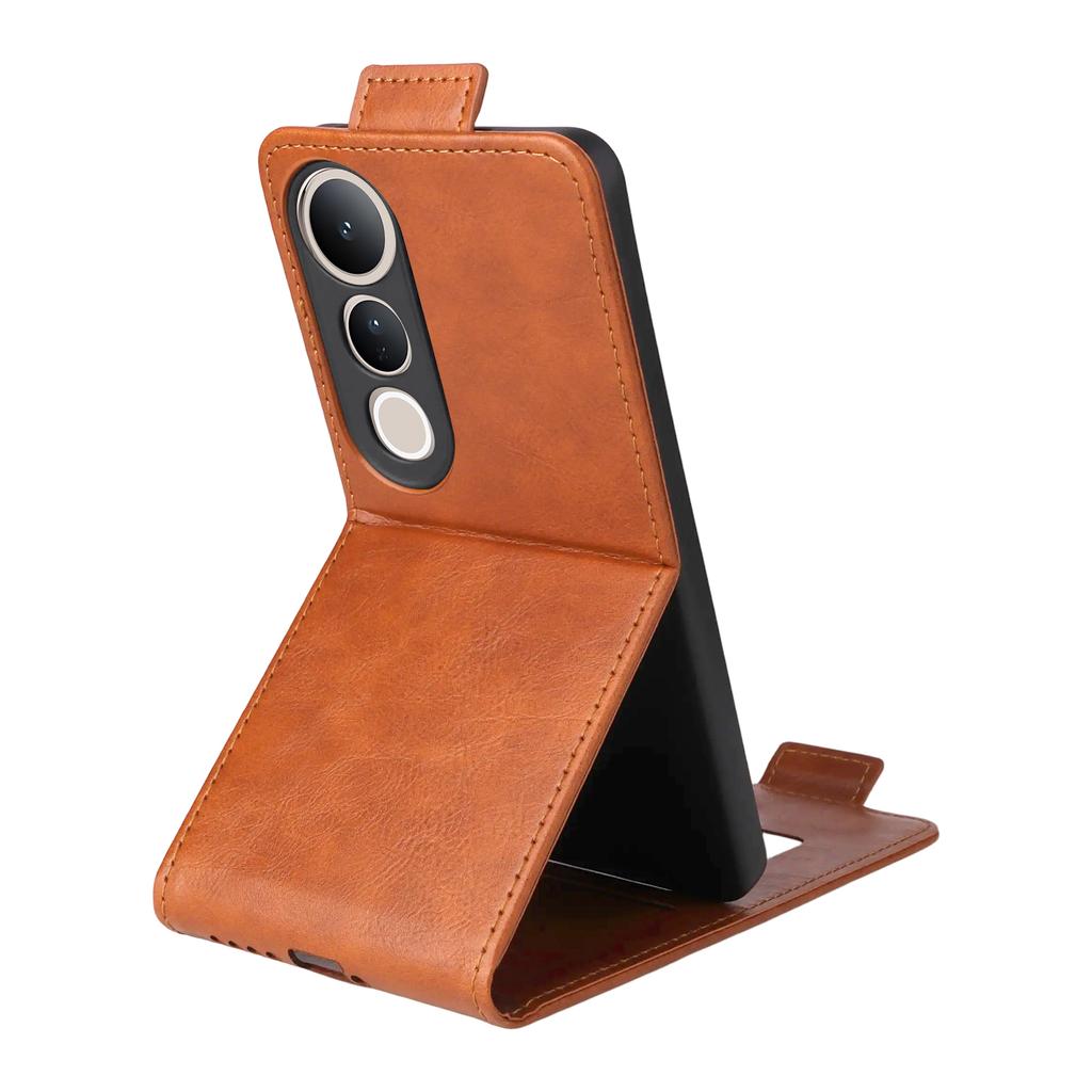 Чехол-подставка для vivo V50 Lite 5G с магнитной застежкой, откидной вертикальный кожаный чехол для телефона с держателем для карт