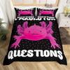Cartoon Axolotl Duvet Cover Full For Kids Boys Girls Toddlers Kawaii Axolotl Bedding Set Cute Sea Weed Coastal Comforter Cover