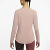 Nike Dri-FIT One Luxe Performance пуловер с круглым вырезом, футболка с длинными рукавами, женские топы, розовый, ретро-серый, DD0621-609