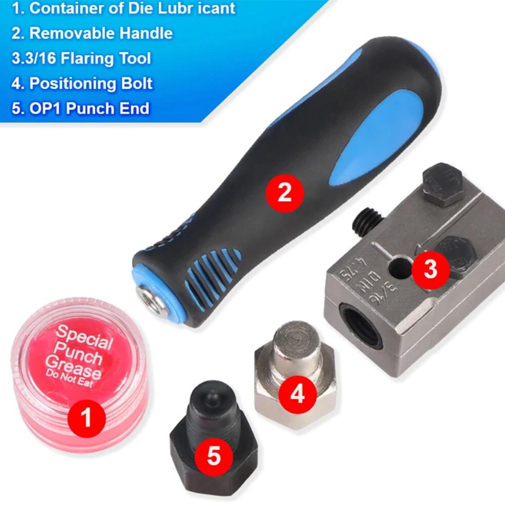3/16In Brake Line Flaring Tool Kit Lasting Brake Lines Repairing Tool Kit Brake Flare Tool Kit for Motorcycle Automotive Truck