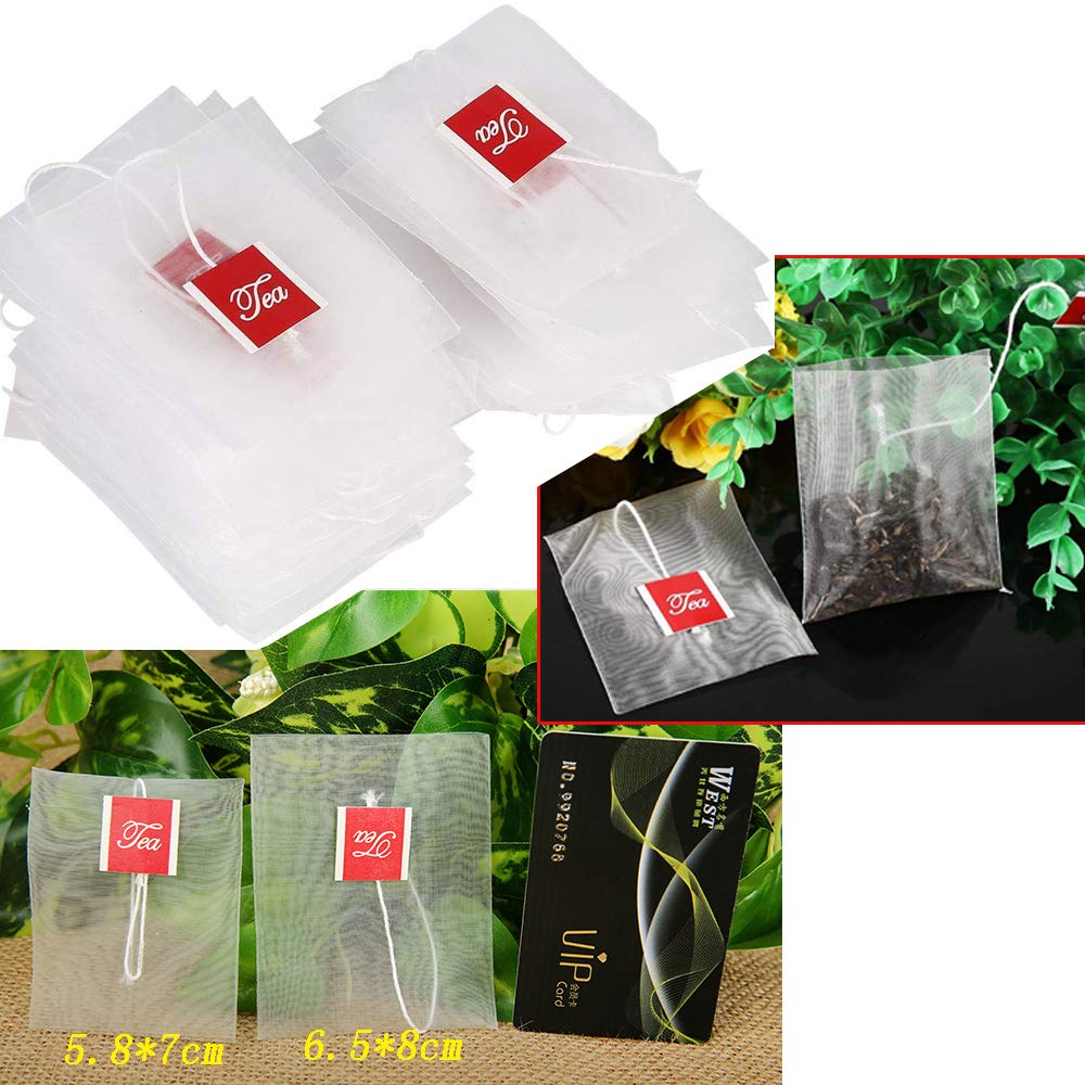 Aidour HM Tea Bags, Food-Grade Triangular Pyramid-Shaped Tea Bags, Empty Tea Bags, Filter Bags, 100 Count (6.58cm)
