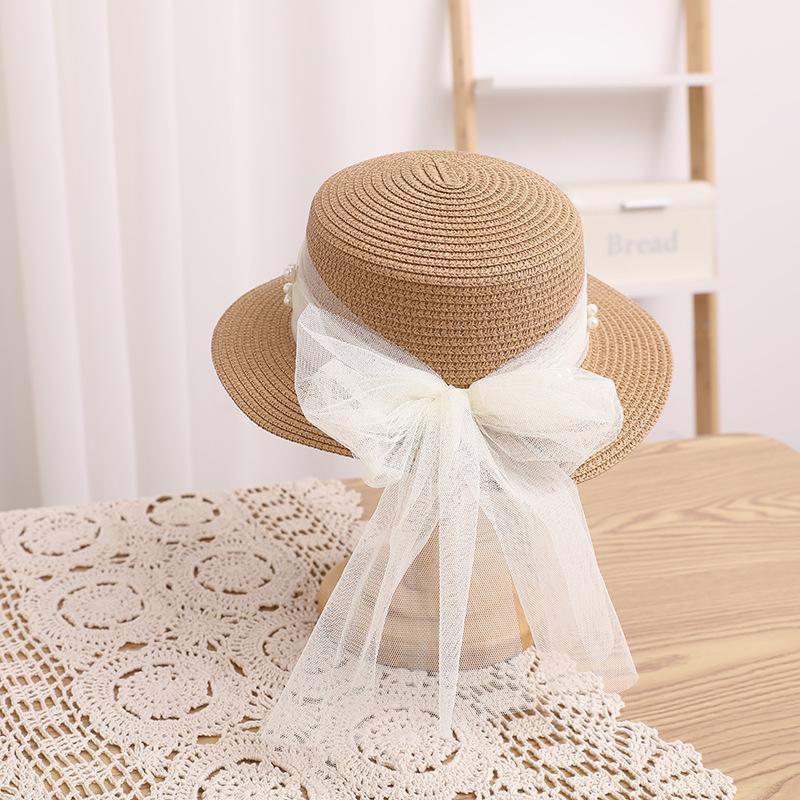 Summer Children's Sun Protection Beach Straw Hat Princess Girl's Vacation Woven Sun Hat