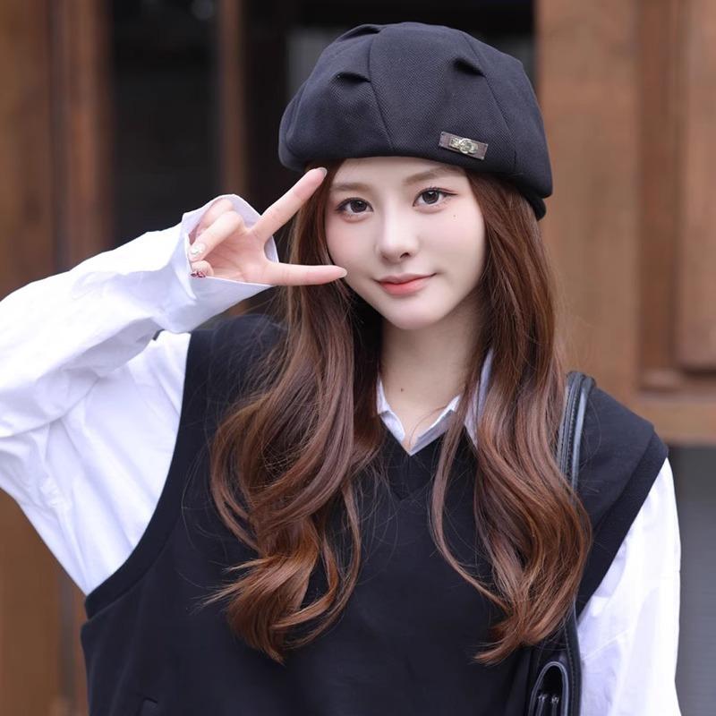 Осенне-зимняя мода Универсальная ретро восьмиугольная шляпа Женская корейская шляпа художника Японская повседневная темпераментная беретка Бейсболка