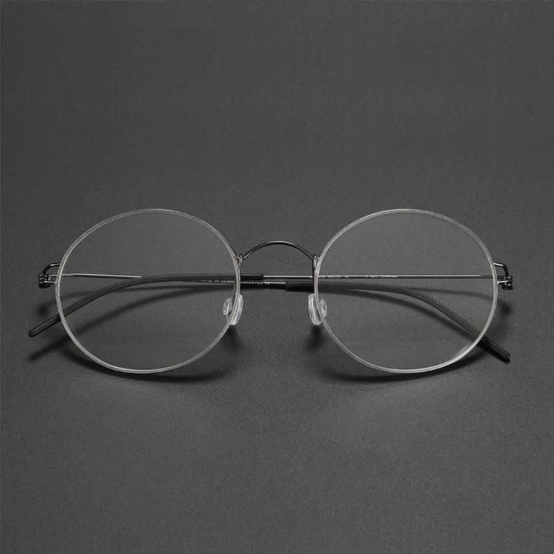 Denmark Design Small Round Glasses Frame Screwless Ultra Light Anti Blue Light Reading Glasses Retro Eyeglasses Men Korea Style