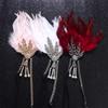 Black Sequin Feather Headwear Rhinestone Beaded Korean Style Headband  Cosplay Event