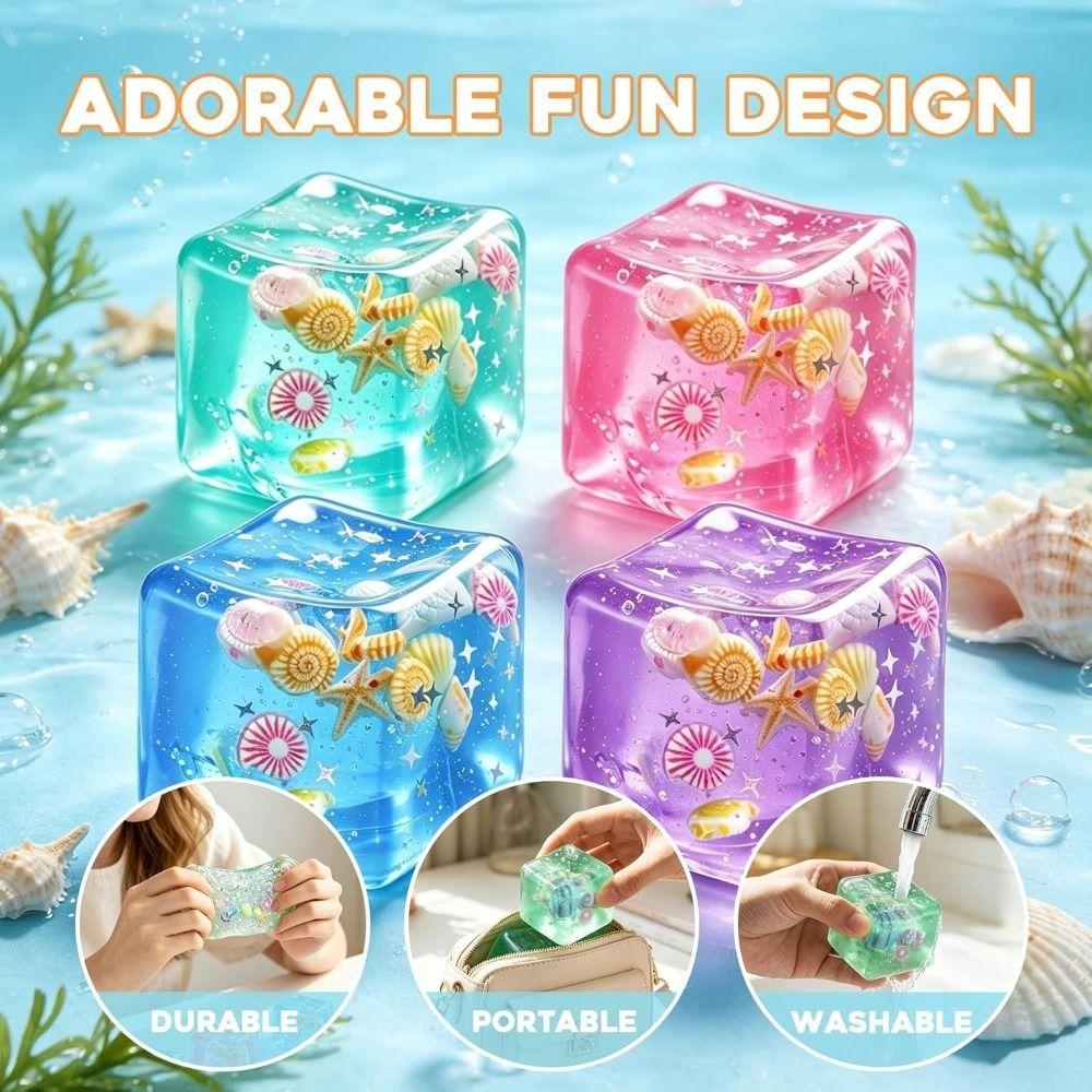 Cartoon Design Ocean Sensory Fidget Toy Star Shell Blue Pinch Cube Gift Stress Balls Wedding Party
