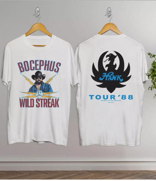 Hank Williams Jr 1988 Bocephus Wild Streak Tour 88 Tshirt