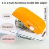 1 шт. Креативный степлер 3-в-1 Мини Портативный Нажимной Экономия усилий Многофункциональный Безигольный степлер Дырокол Открыватель для писем