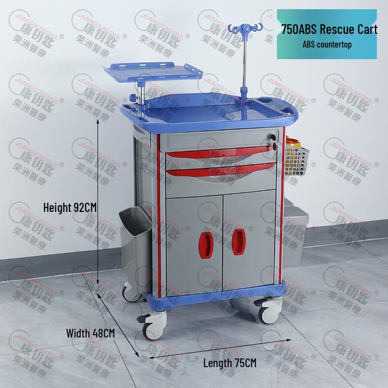 ABS Anesthesia & Infusion Multifunctional Rescue Trolley with Single/Double Door and Five Drawers