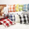 Home Cushion Simple Cotton Linen Pillow Checkered Stripe Cushion Living Room Sofa Pillow Cover