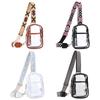 Women Transparent Chest Bag with Jacquard Strap Simple Fanny Pack Waterproof Fashion Shoulder Bag Female Daily Concert Bag