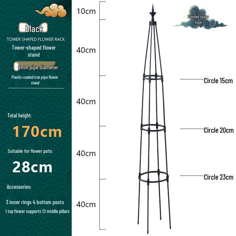 Tower Garden Bird Head Vine Trellis: Plastic-Coated Stake & Flower Support Stand for Outdoor Climbing Plants