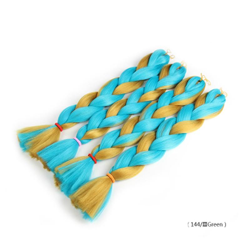 Ombre Braiding Hair Extensions 24inch 115g Synthetic Jumbo Braids Hair Fiber Pink Purple Blue Green